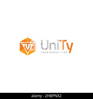 modern letter mark initial UT Unity logo design Stock Vector