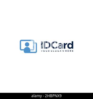 minimalist IDCard people geometric art logo design Stock Vector