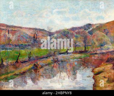 Brittany Landscape (1888) by Paul Gauguin. Stock Photo