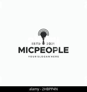 Flat letter mark ESTD 2021 MICPEOPLE logo design Stock Vector