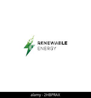 Minimalist design Renewable energy logo design Stock Vector