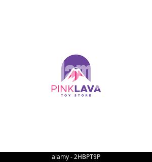 Minimalist design Pink Lava Toy store logo design Stock Vector