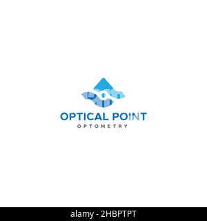 Minimalist design Optical Point health logo design Stock Vector