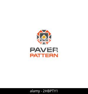Minimalist flat design Paver Pattern logo design Stock Vector