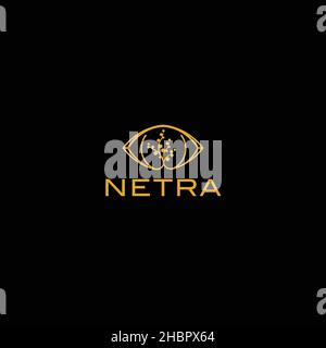 Minimalist simple design Netra growth logo design Stock Vector