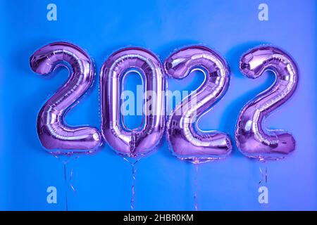 balloons Christmas or New Year Object render ballon with ribbon Stock Photo