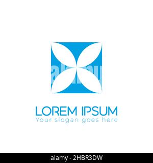 Square Color leaf logo design vector template. Stock vector illustration isolated Stock Vector