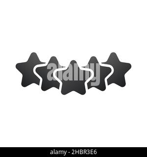 Star icon, ranking mark. Five stars customer product rating review. Stock vector illustration isolated Stock Vector