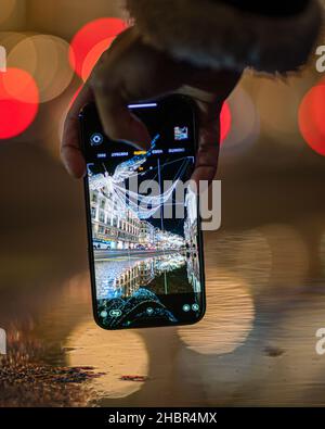 Regents Street, Christmas Lights in London, 2021 Stock Photo