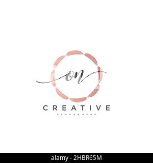 ON Initial handwriting minimalist geometric logo template vector art, Logo for business beauty, fashion, and other art Stock Vector