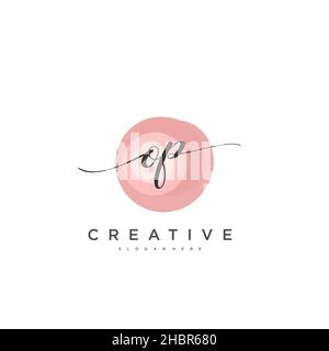 OP Initial handwriting minimalist geometric logo template vector art, Logo for business beauty, fashion, and other art Stock Vector
