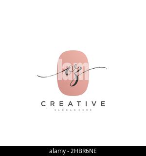 OZ Initial handwriting minimalist geometric logo template vector art, Logo for business beauty, fashion, and other art Stock Vector