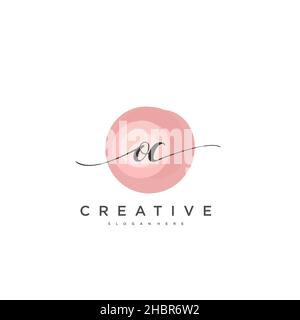 OC Initial handwriting minimalist geometric logo template vector art, Logo for business beauty, fashion, and other art Stock Vector