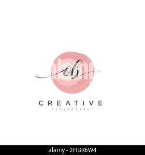 OB Initial handwriting minimalist geometric logo template vector art, Logo for business beauty, fashion, and other art Stock Vector