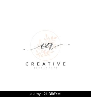 OA Initial handwriting minimalist geometric logo template vector art, Logo for business beauty, fashion, and other art Stock Vector