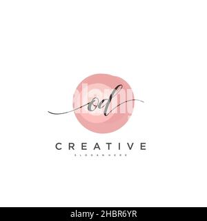 OD Initial handwriting minimalist geometric logo template vector art, Logo for business beauty, fashion, and other art Stock Vector