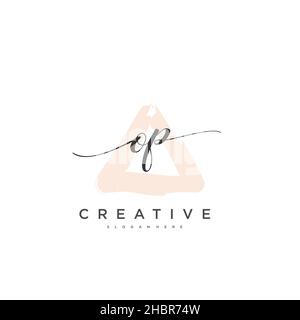 OP Initial handwriting minimalist geometric logo template vector art, Logo for business beauty, fashion, and other art Stock Vector