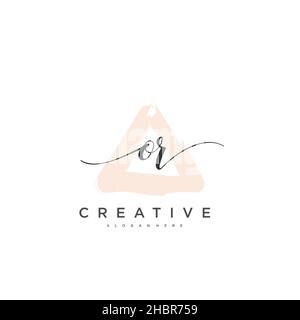 OR Initial handwriting minimalist geometric logo template vector art, Logo for business beauty, fashion, and other art Stock Vector