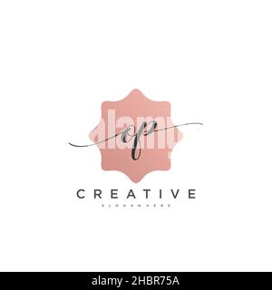 OP Initial handwriting minimalist geometric logo template vector art, Logo for business beauty, fashion, and other art Stock Vector