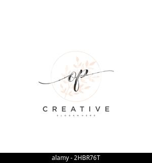 OP Initial handwriting minimalist geometric logo template vector art, Logo for business beauty, fashion, and other art Stock Vector