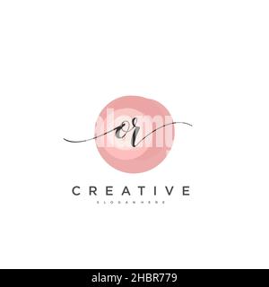 OR Initial handwriting minimalist geometric logo template vector art, Logo for business beauty, fashion, and other art Stock Vector