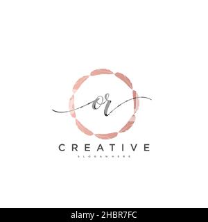 OR Initial handwriting minimalist geometric logo template vector art, Logo for business beauty, fashion, and other art Stock Vector