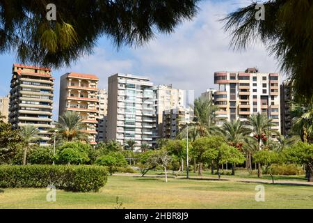 Cluster of residential buildings in Tripoli (Trablous), northern Lebanon. Stock Photo