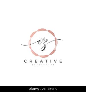 OZ Initial handwriting minimalist geometric logo template vector art, Logo for business beauty, fashion, and other art Stock Vector