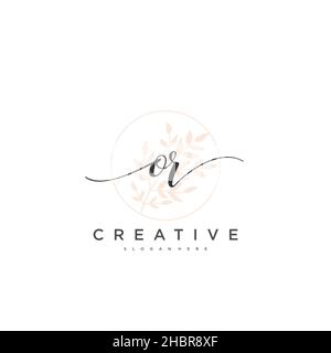 OR Initial handwriting minimalist geometric logo template vector art, Logo for business beauty, fashion, and other art Stock Vector