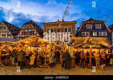 Weihnachtsmarkt in Unna, Nordrhein-Westfalen, Deutschland, Europa |   Christmas market in Unna, North Rhine-Westphalia, Germany, Europe Stock Photo