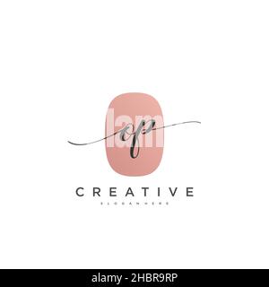 OP Initial handwriting minimalist geometric logo template vector art, Logo for business beauty, fashion, and other art Stock Vector