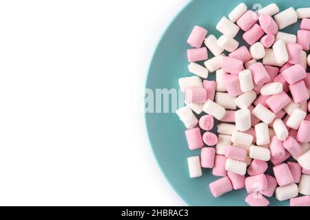 Sweet marshmallows topping isolated on white background Stock Photo