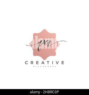 PA Initial handwriting minimalist geometric logo template vector art, Logo for business beauty, fashion, and other art Stock Vector