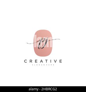 PJ Initial handwriting minimalist geometric logo template vector art, Logo for business beauty, fashion, and other art Stock Vector