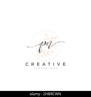 PN Initial handwriting minimalist geometric logo template vector art, Logo for business beauty, fashion, and other art Stock Vector