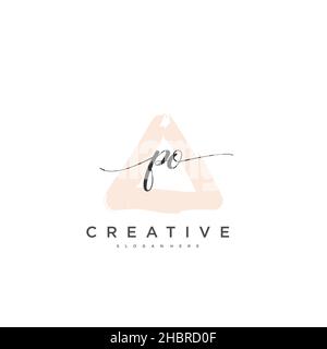 PO Initial handwriting minimalist geometric logo template vector art, Logo for business beauty, fashion, and other art Stock Vector