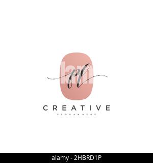 PL Initial handwriting minimalist geometric logo template vector art, Logo for business beauty, fashion, and other art Stock Vector