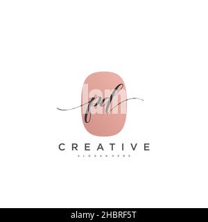 PD Initial handwriting minimalist geometric logo template vector art, Logo for business beauty, fashion, and other art Stock Vector