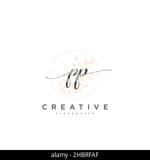 PP Initial handwriting minimalist geometric logo template vector art, Logo for business beauty, fashion, and other art Stock Vector