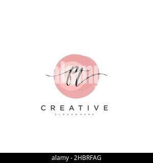 PT Initial handwriting minimalist geometric logo template vector art, Logo for business beauty, fashion, and other art Stock Vector