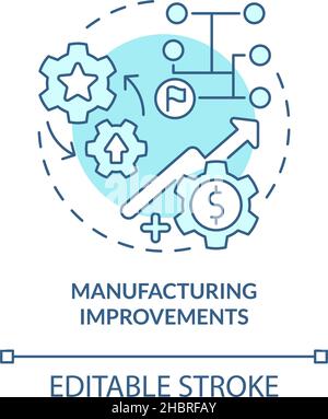 Manufacturing improvements turquoise concept icon Stock Vector