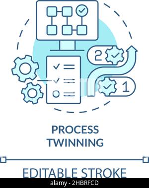 Process twinning turquoise concept icon Stock Vector