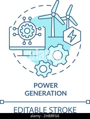 Power generation turquoise concept icon Stock Vector