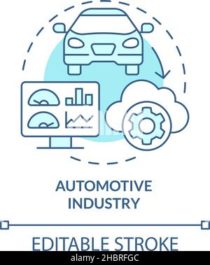 Automotive industry turquoise concept icon Stock Vector