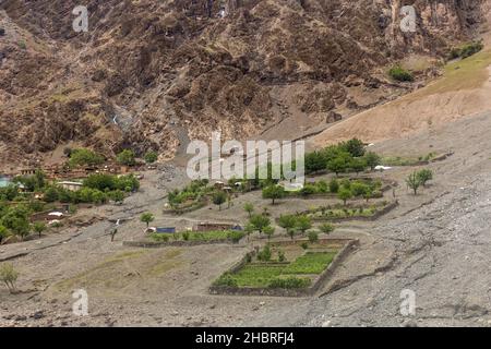 Small village in Badakhshan Province of Afghanistan Stock Photo