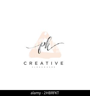 PK Initial handwriting minimalist geometric logo template vector art, Logo for business beauty, fashion, and other art Stock Vector