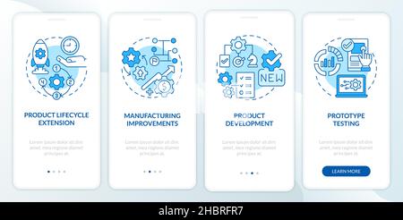 Digital twin tasks blue onboarding mobile app screen Stock Vector