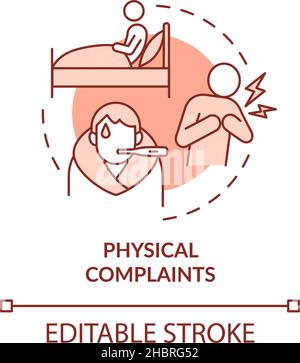 Physical complaints terracotta concept icon Stock Vector