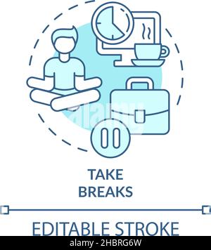 Take breaks turquoise concept icon Stock Vector