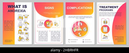 Anorexia red gradient brochure template Stock Vector